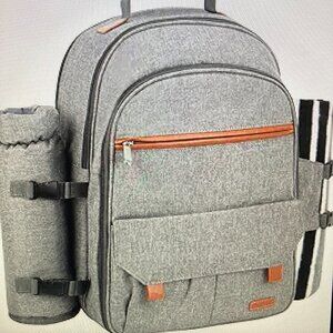 NWT Insulated Picnic Backpack - Full Set for 4 People/Blanket too! by Sunflora